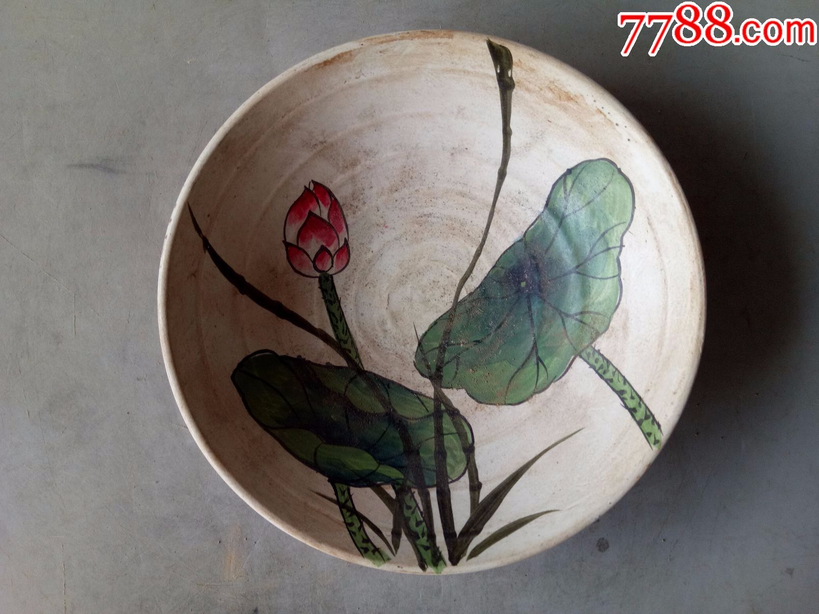 一件乡下收的宋代彩瓷荷花瓷盘-se52780694-彩绘瓷/彩瓷-零售-7788