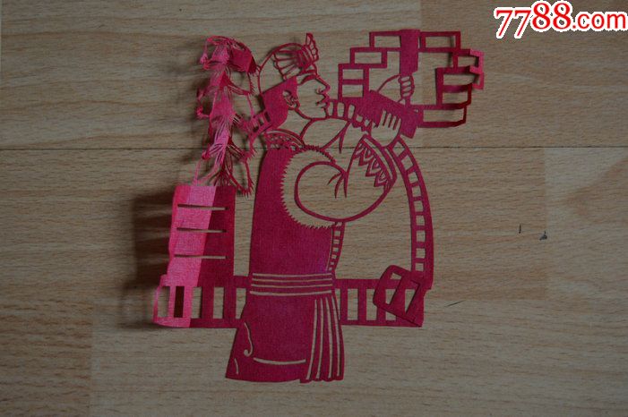 延安民俗.修窑洞_剪纸/窗花_纸品天下【7788收藏