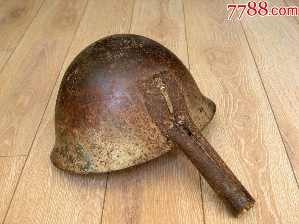 抗战收藏170804-边疆人民改造成粪瓢的日军真品90钢盔侵华罪证