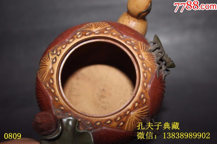 原矿老段泥段砂老紫砂壶全手工青蛙莲子壶花壶蒋蓉款老紫砂壶
