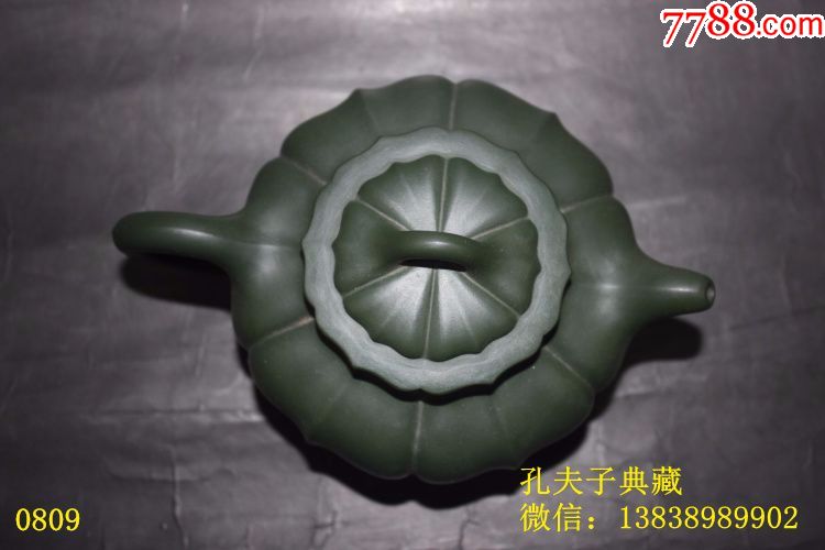 蓝宝石民国绿泥老紫砂壶全手工筋纹锦囊三足壶顾景舟款紫砂壶