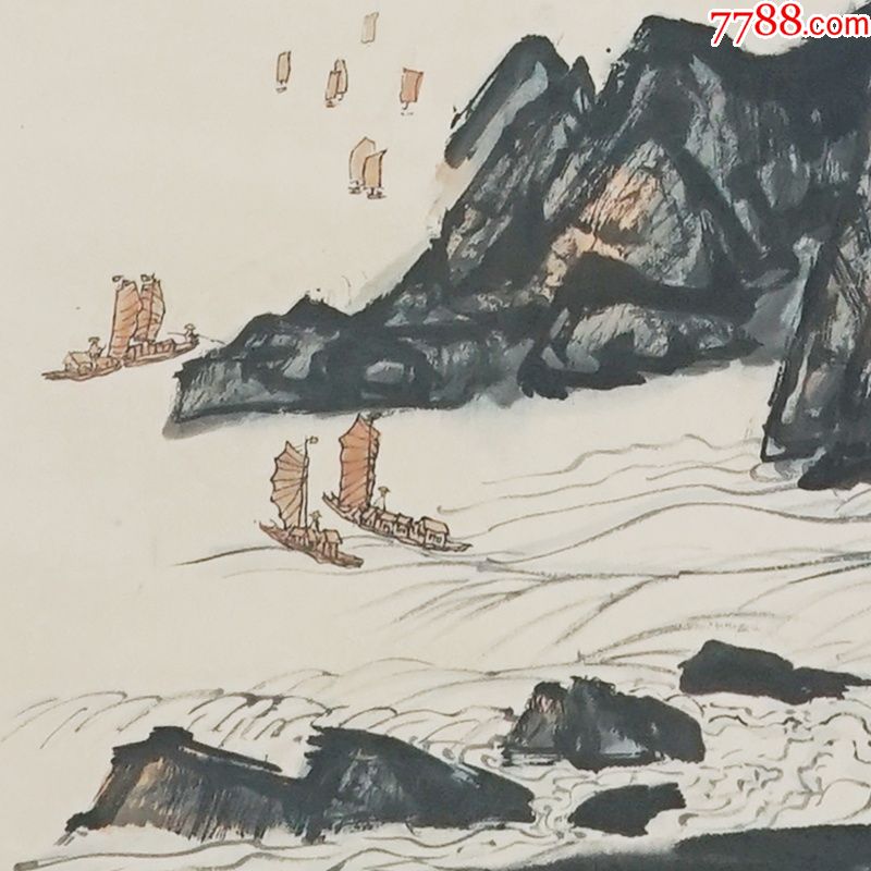 瞿唐放舟秦岭云中堂画真手工绘国画风景山水人物名人字画装饰画