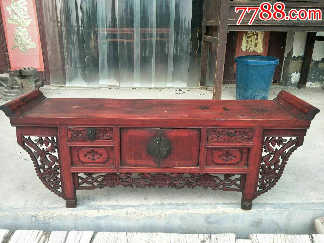 清代榆木桌机案头几明清古典家具