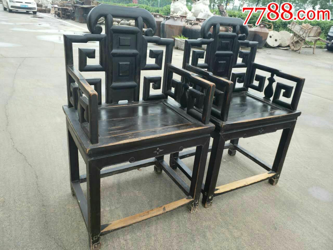 清代榆木太师椅明清古典家具