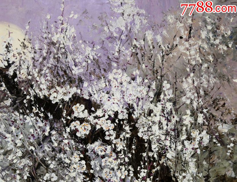 朝鲜一级艺术家名画家李华植白梅花_油画原画_画林苑