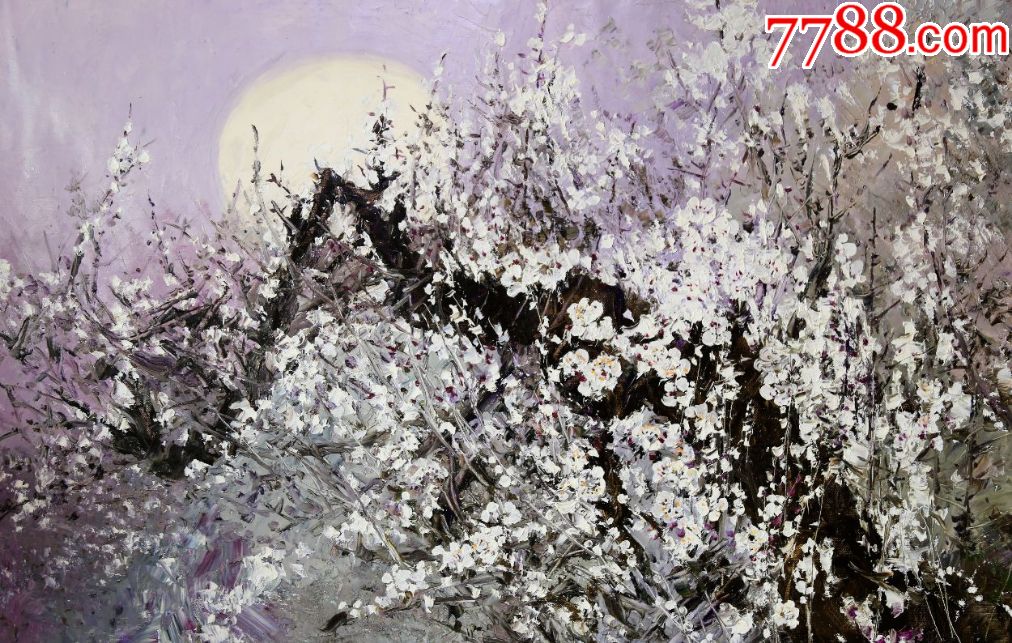 朝鲜一级艺术家名画家李华植白梅花_油画原画_画林苑