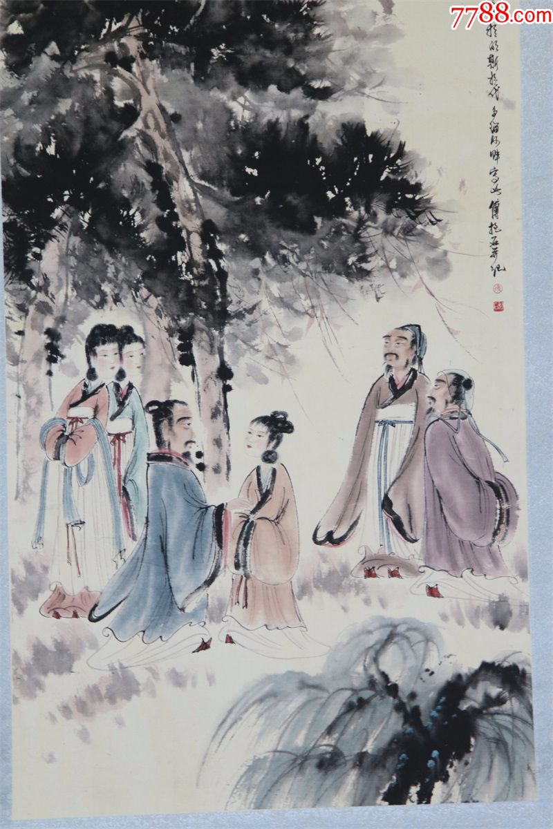 人物傅抱石人物中堂画国画风景山水人物名人字画装饰画