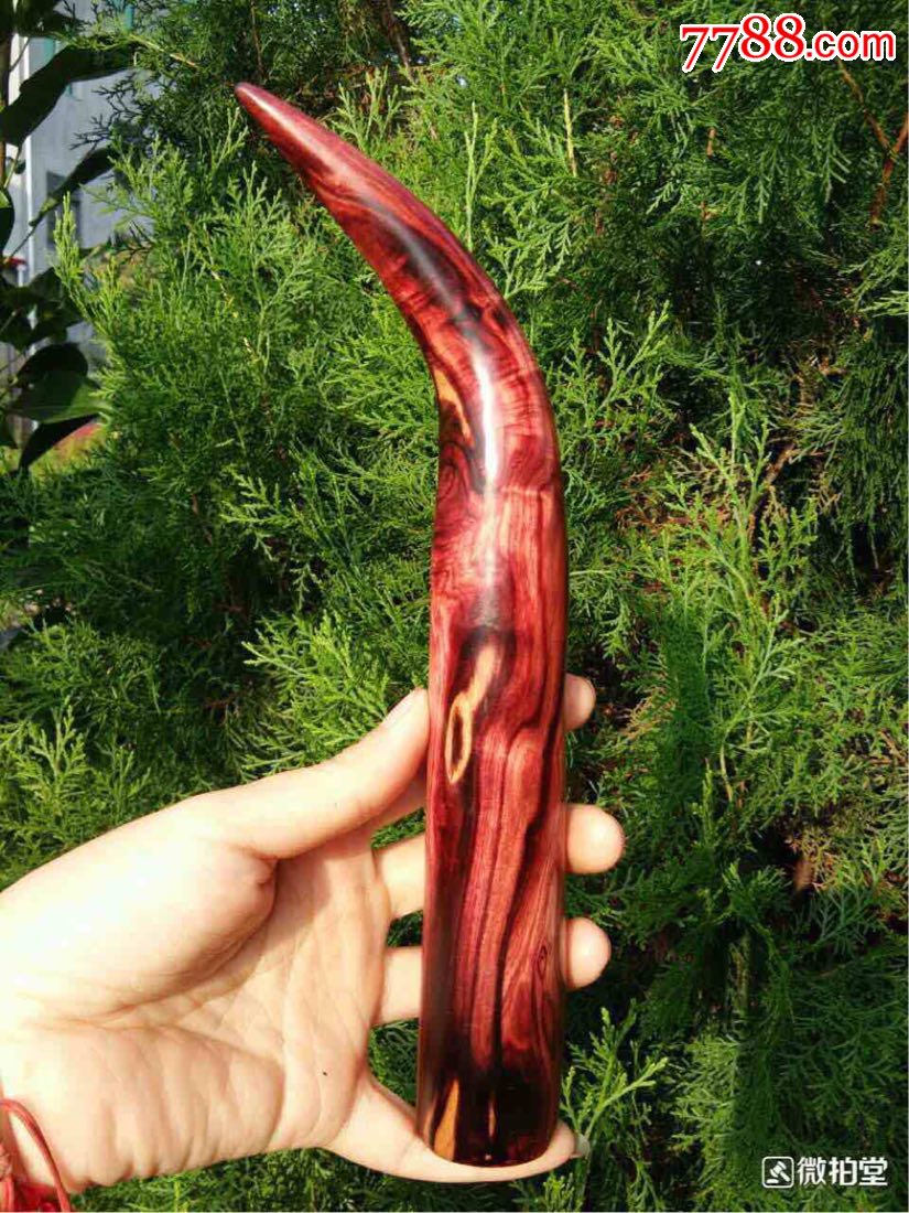 海南黄花梨木,牛角形