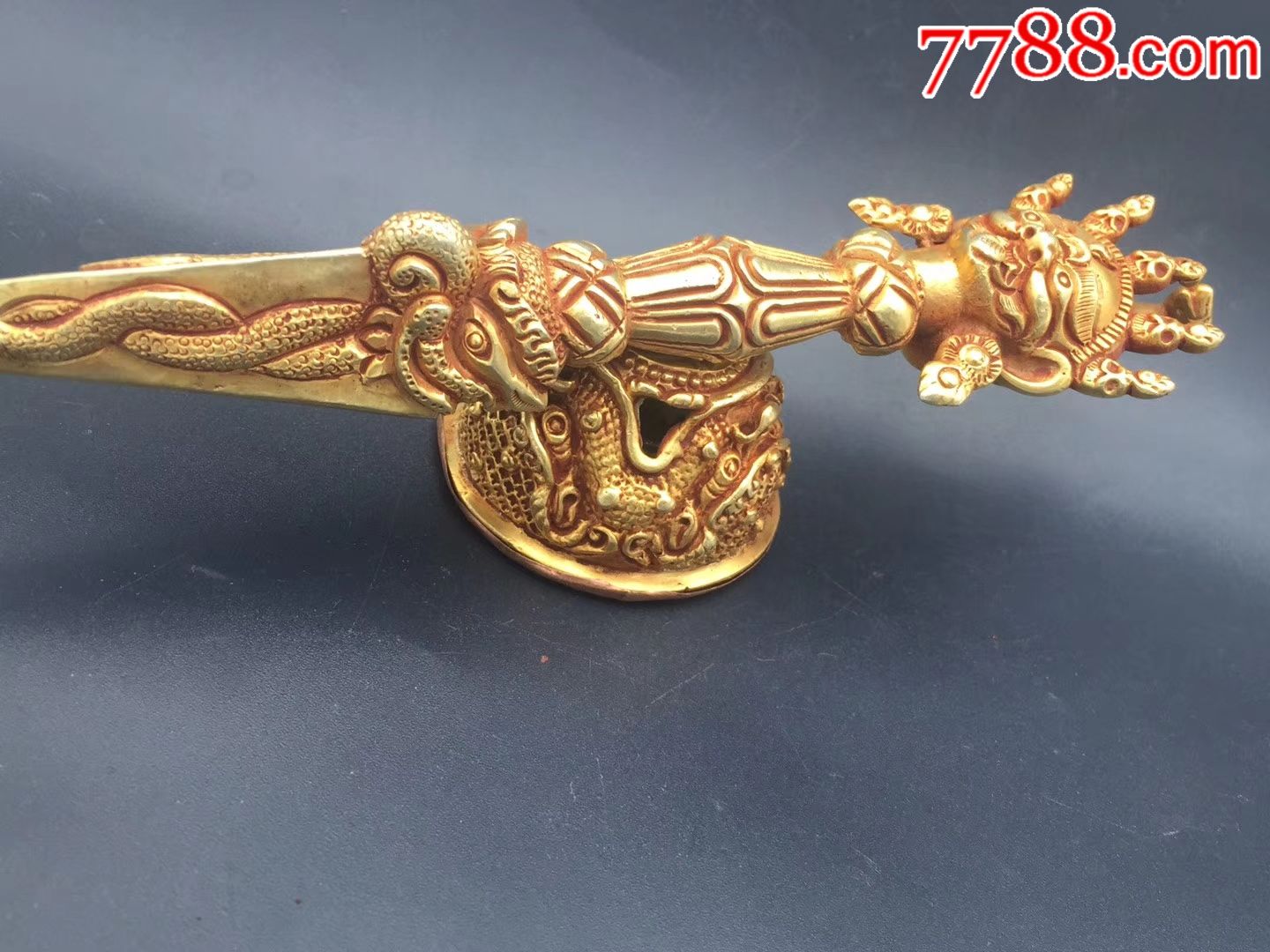 臻品鎏金法器金刚杵法器带底座