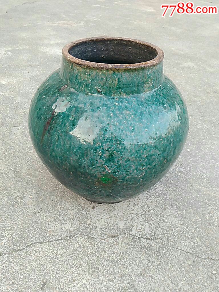 绿釉陶罐一个