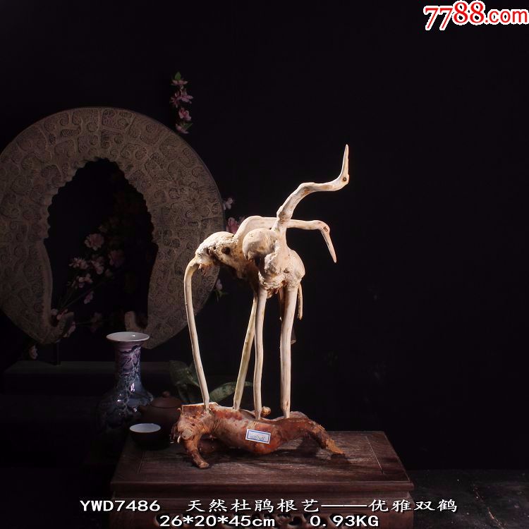 ywd101n优雅双鹤宜居品阁根雕木雕天然杜鹃根艺树根摆件新品