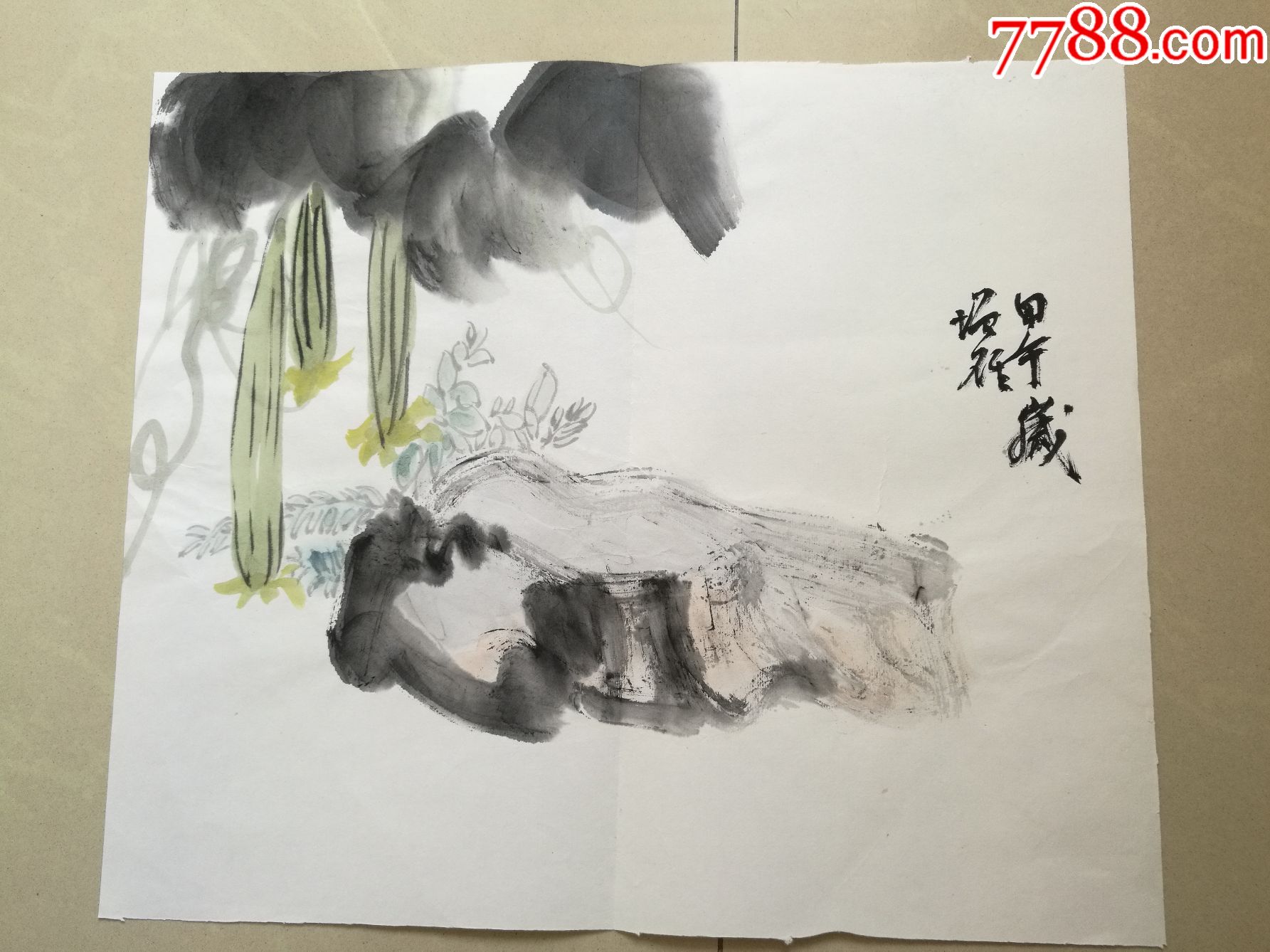 中国当代艺坛代表著名画家吴学斌书画小品一件