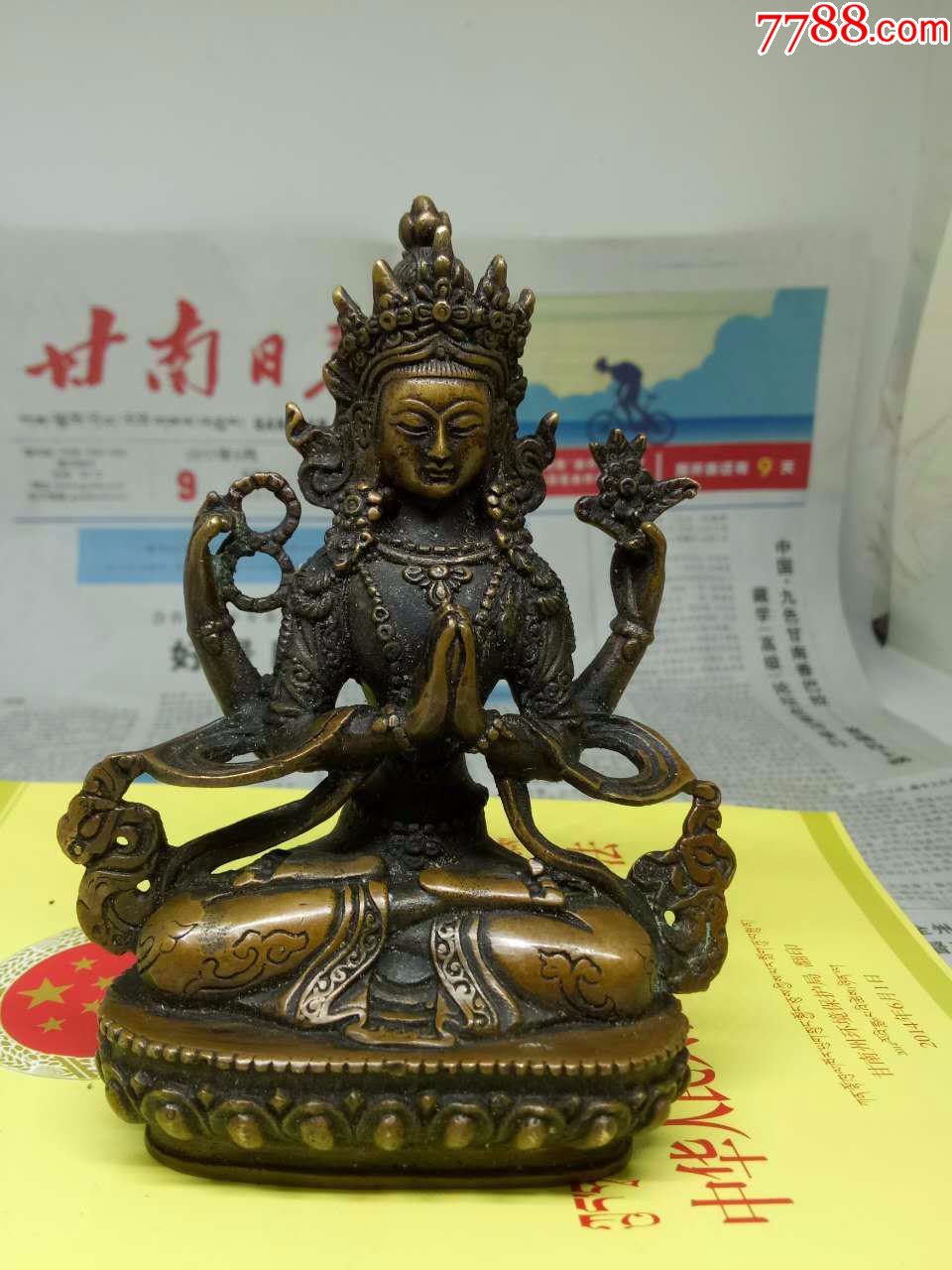 来自甘南的宝相庄严的铜佛像绿度母160元包邮结缘有缘