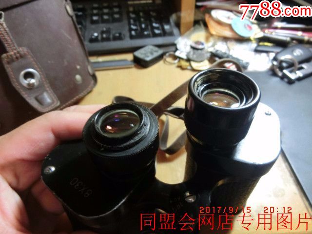 中国人民解放军62式普红外带十字坐标划分望远镜!原配牛皮盒!