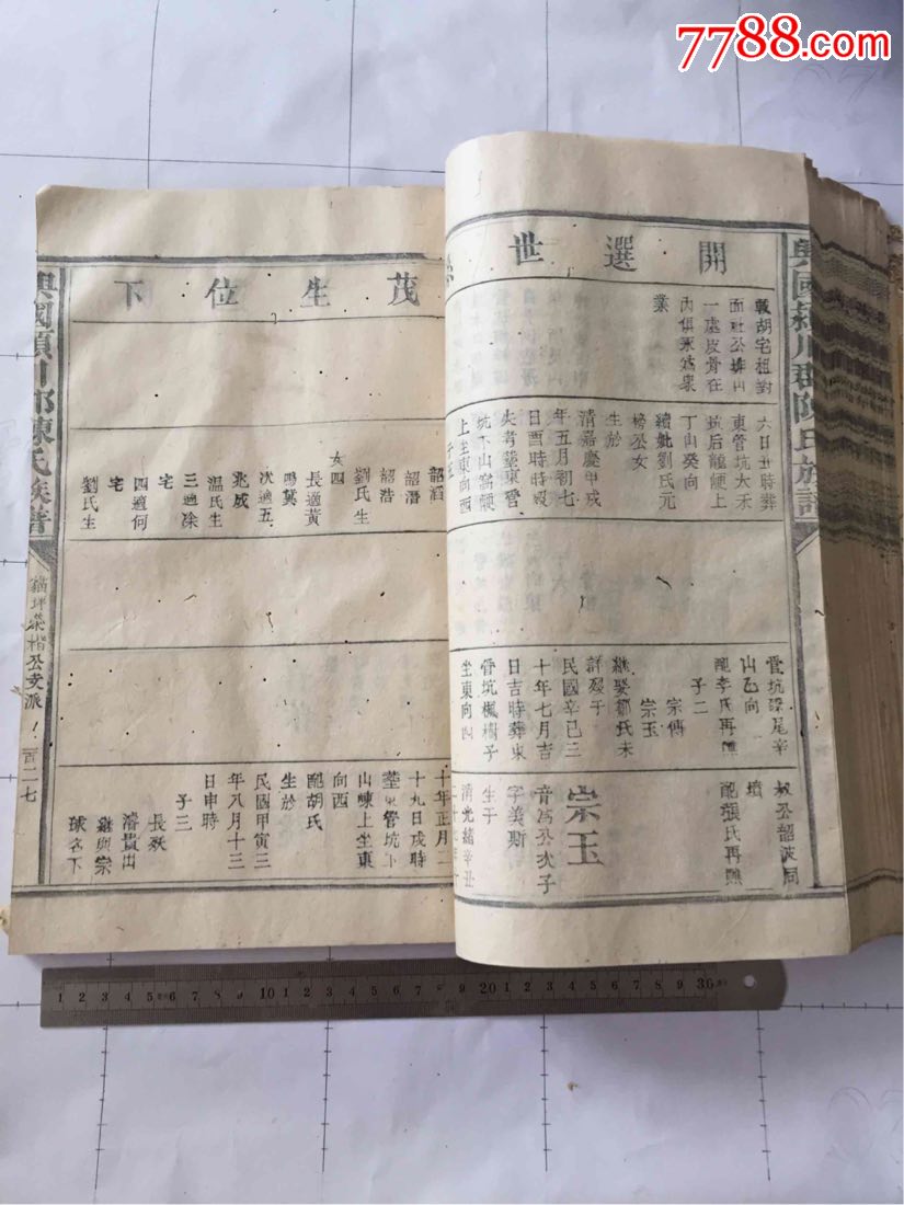 晚清__民国时期颍川郡陈氏族谱超大超厚本