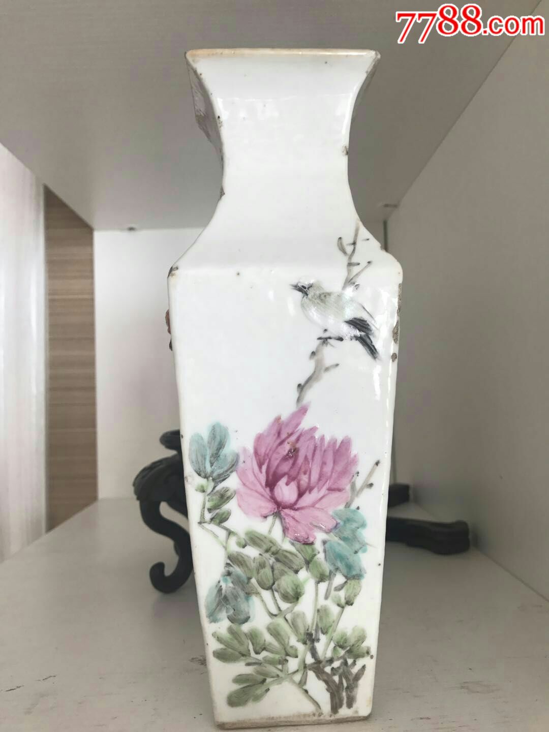 江永源浅绛方瓶_旧瓷器_老顽古藏轩【7788收藏__收藏