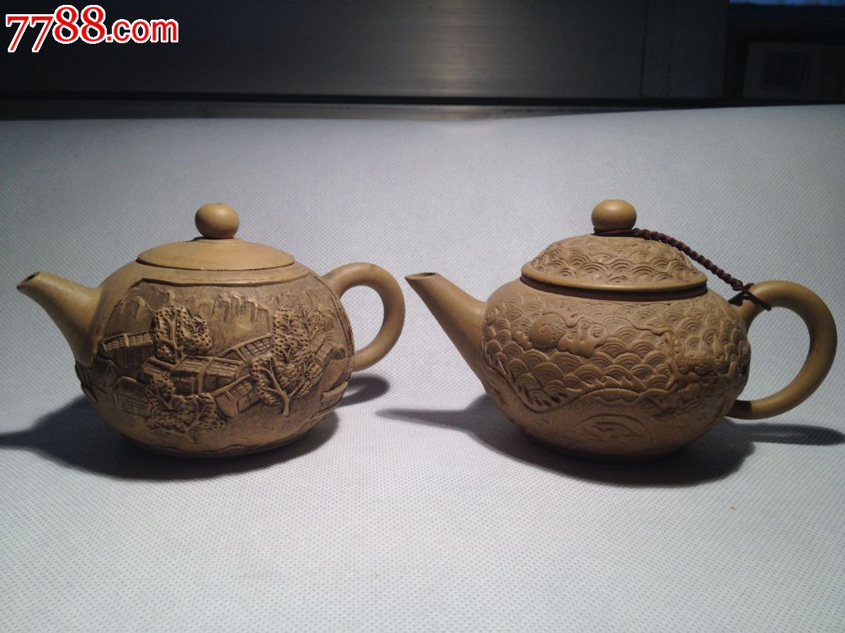 大周陶艺手工雕刻紫砂壶