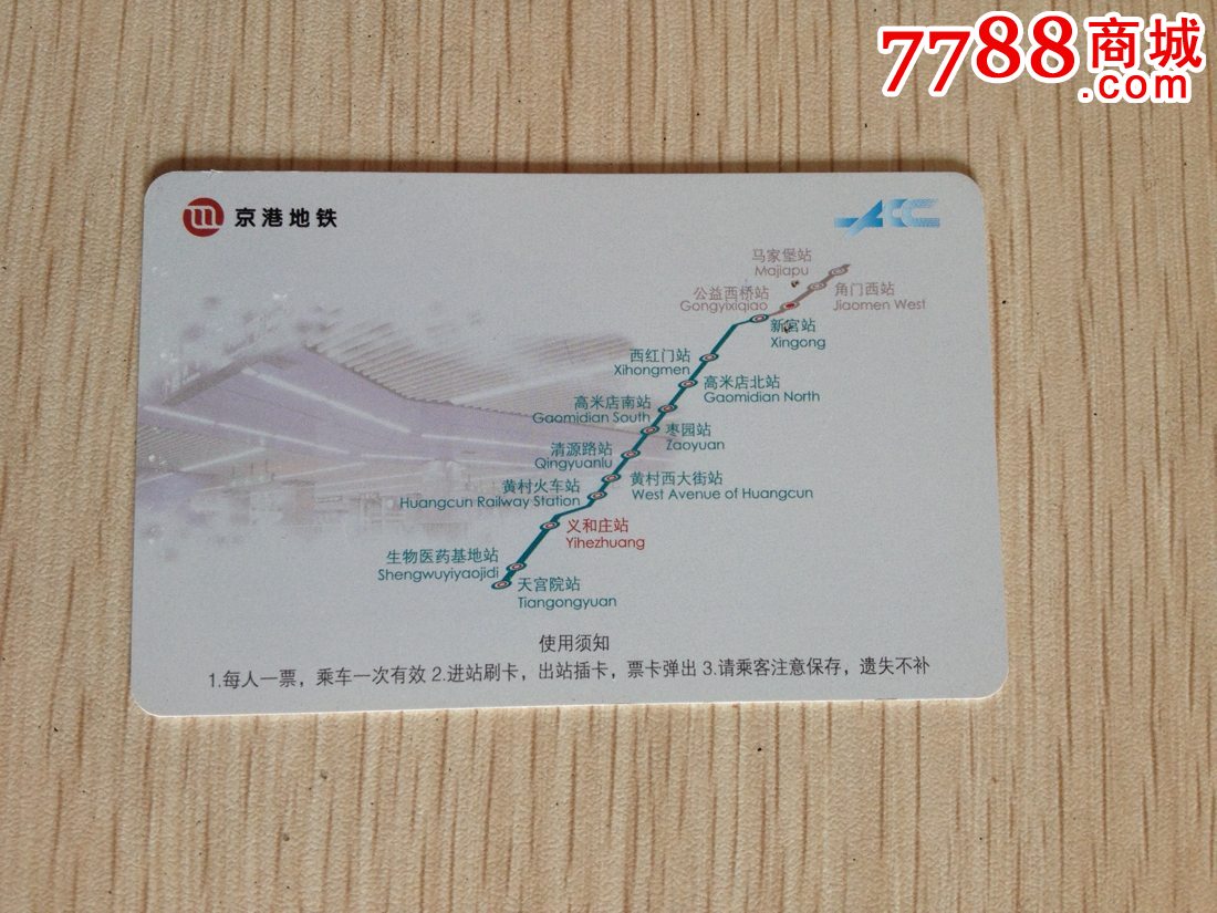 北京京港地铁大兴线贯通开线纪念票6-1