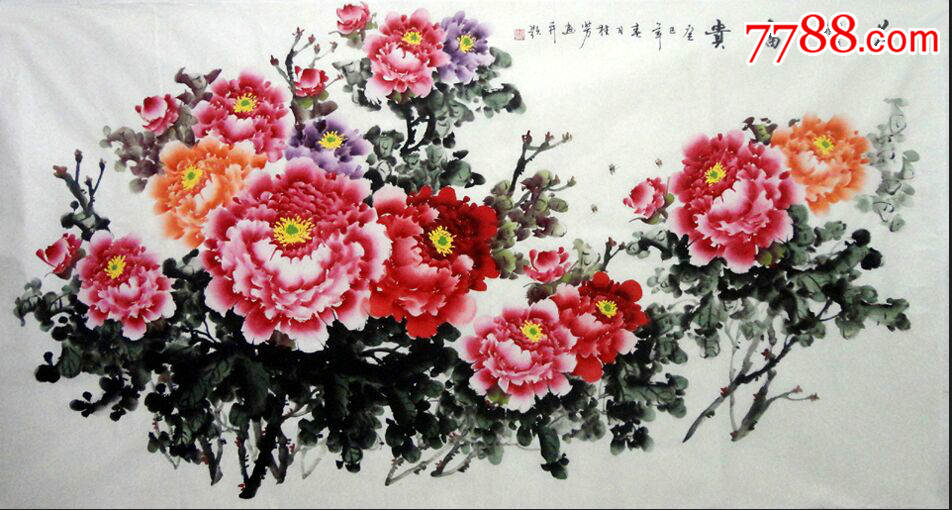 画家陈桂芳国画作品--《花开富贵》