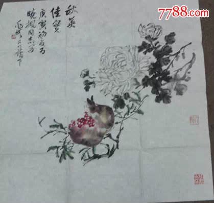 高级美术师周兆颐花卉画作品