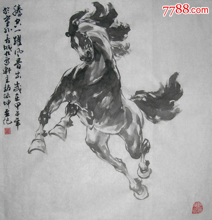 赵振坤老师水墨骏马图原画7