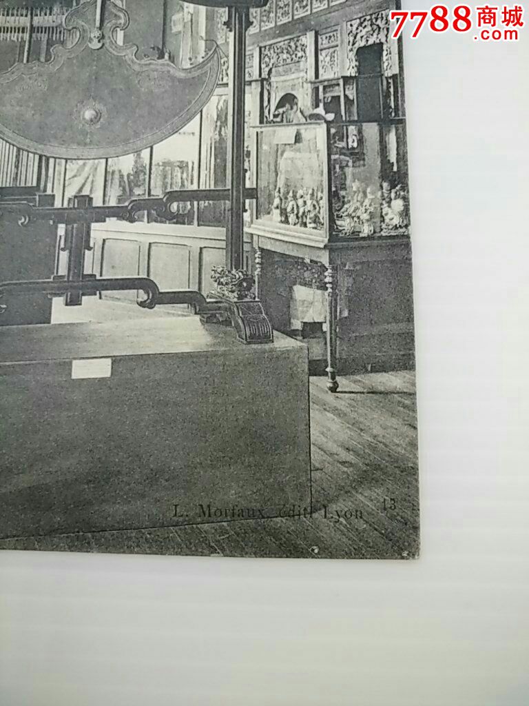 1916年福建厦门鼓浪屿兴贤宫内景老照片,销1916年实寄