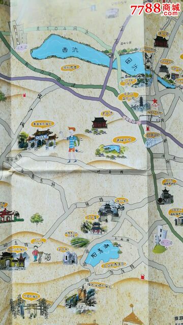 宜兴旅游手绘地图(江苏)