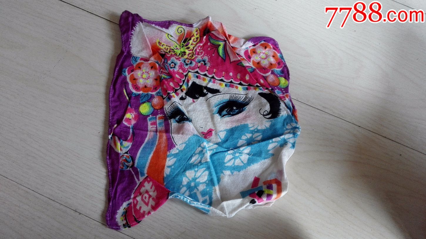 怀旧经典收藏七八十年代花妞妞卡通图案老手绢