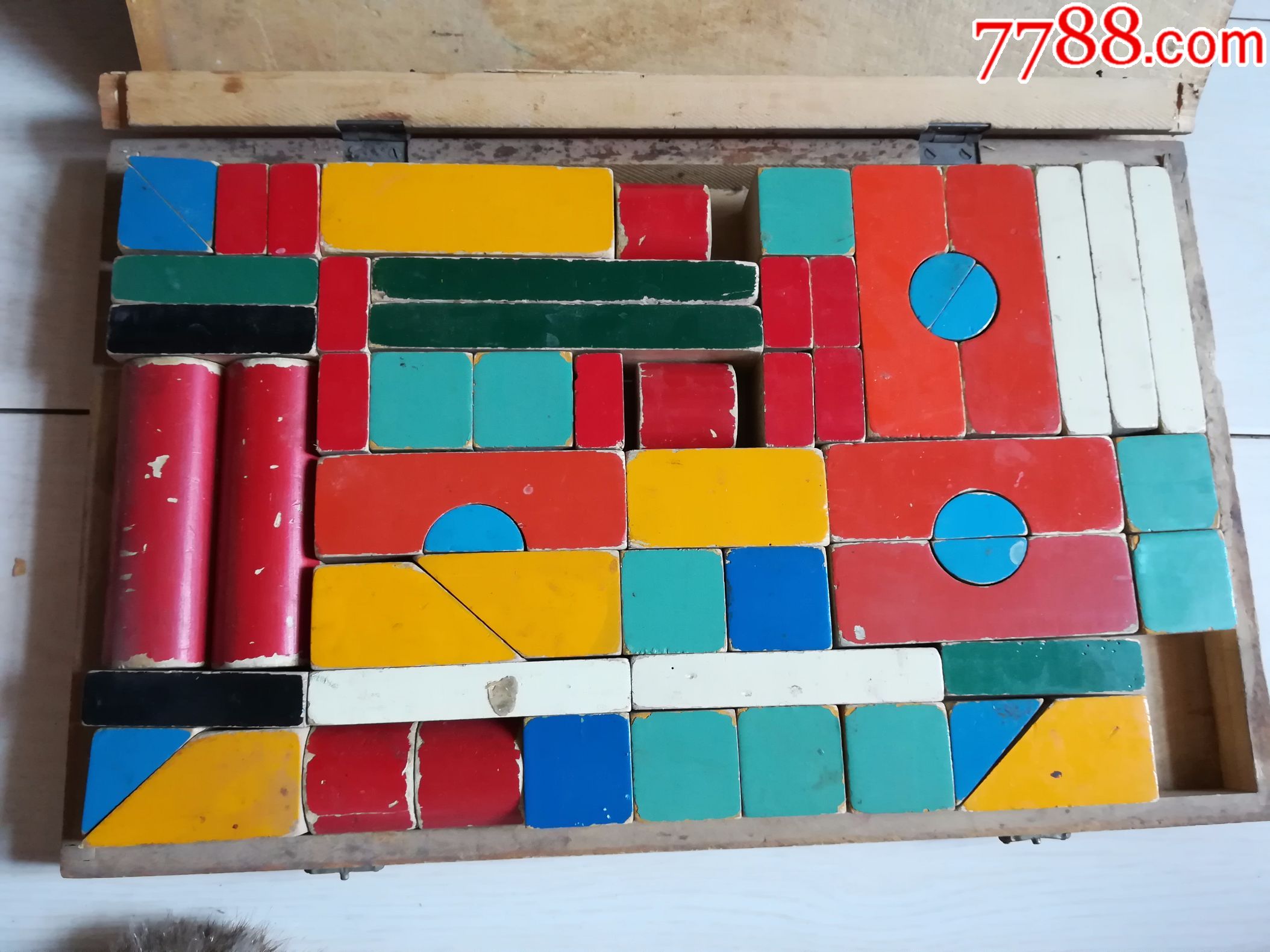 怀旧经典收藏八十年代北京市玩具六厂出品原盒幼儿积木尺寸27*43