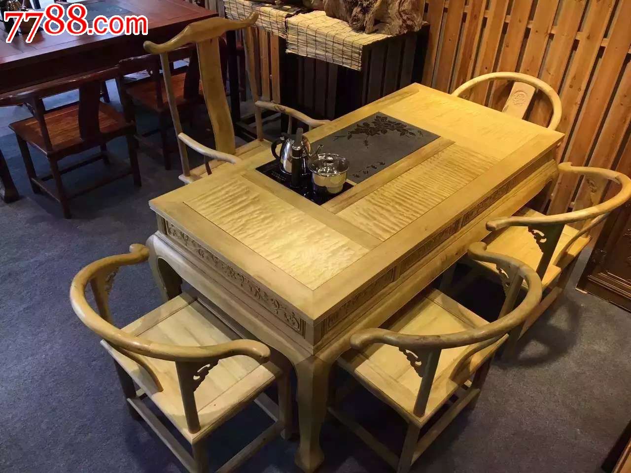 金丝楠木家具茶台六件