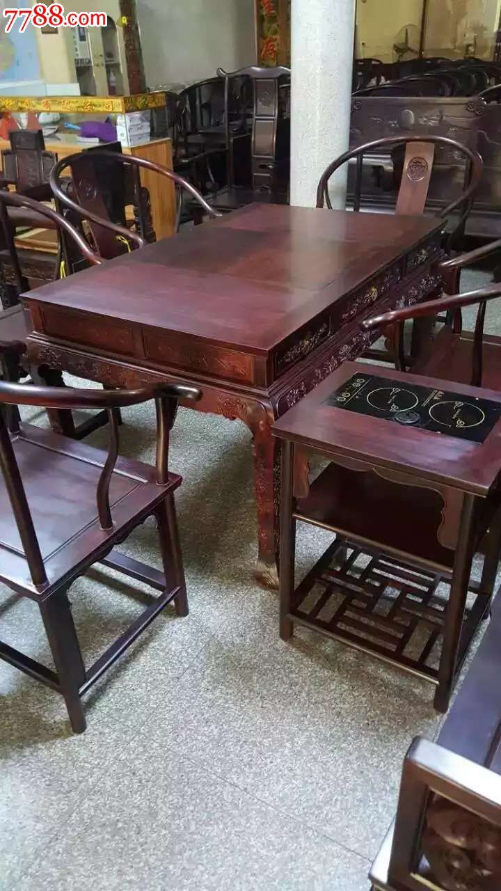 刚成品小叶紫檀茶桌七