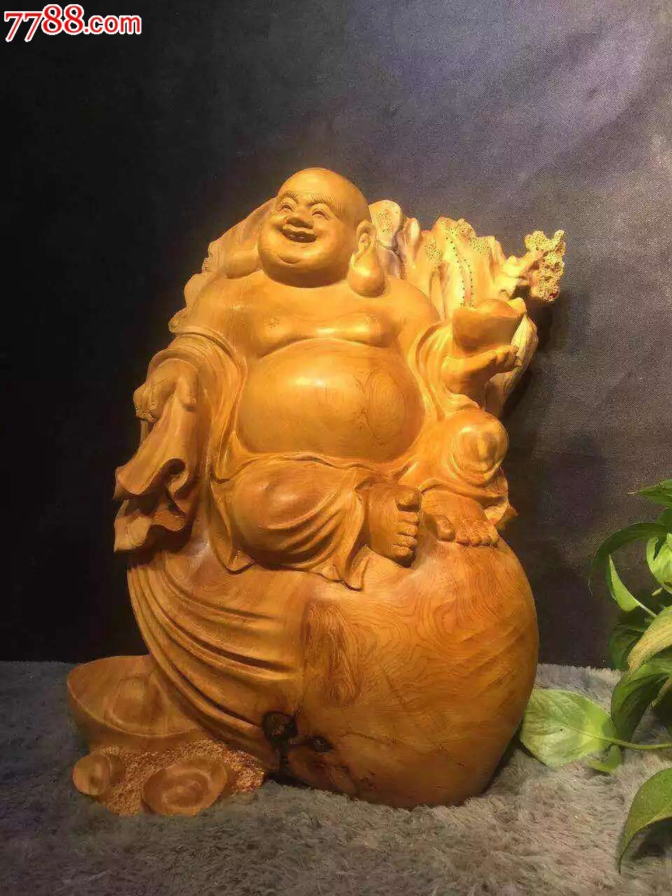 招财弥勒佛材料崖柏陈