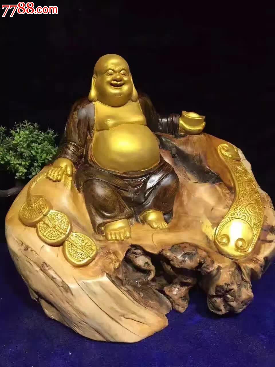 崖柏招财弥勒佛