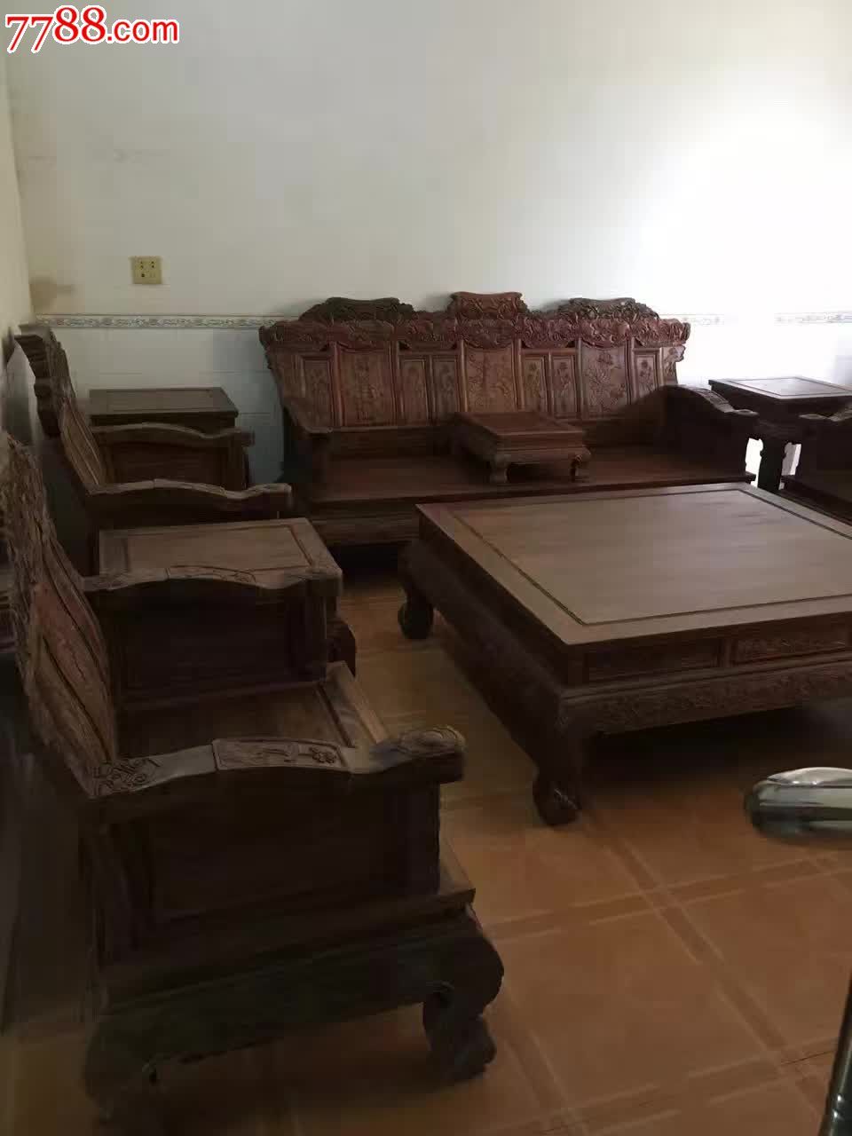 花枝荷花十三件套沙发_其他木艺家具_第6张_7788旧家具收藏