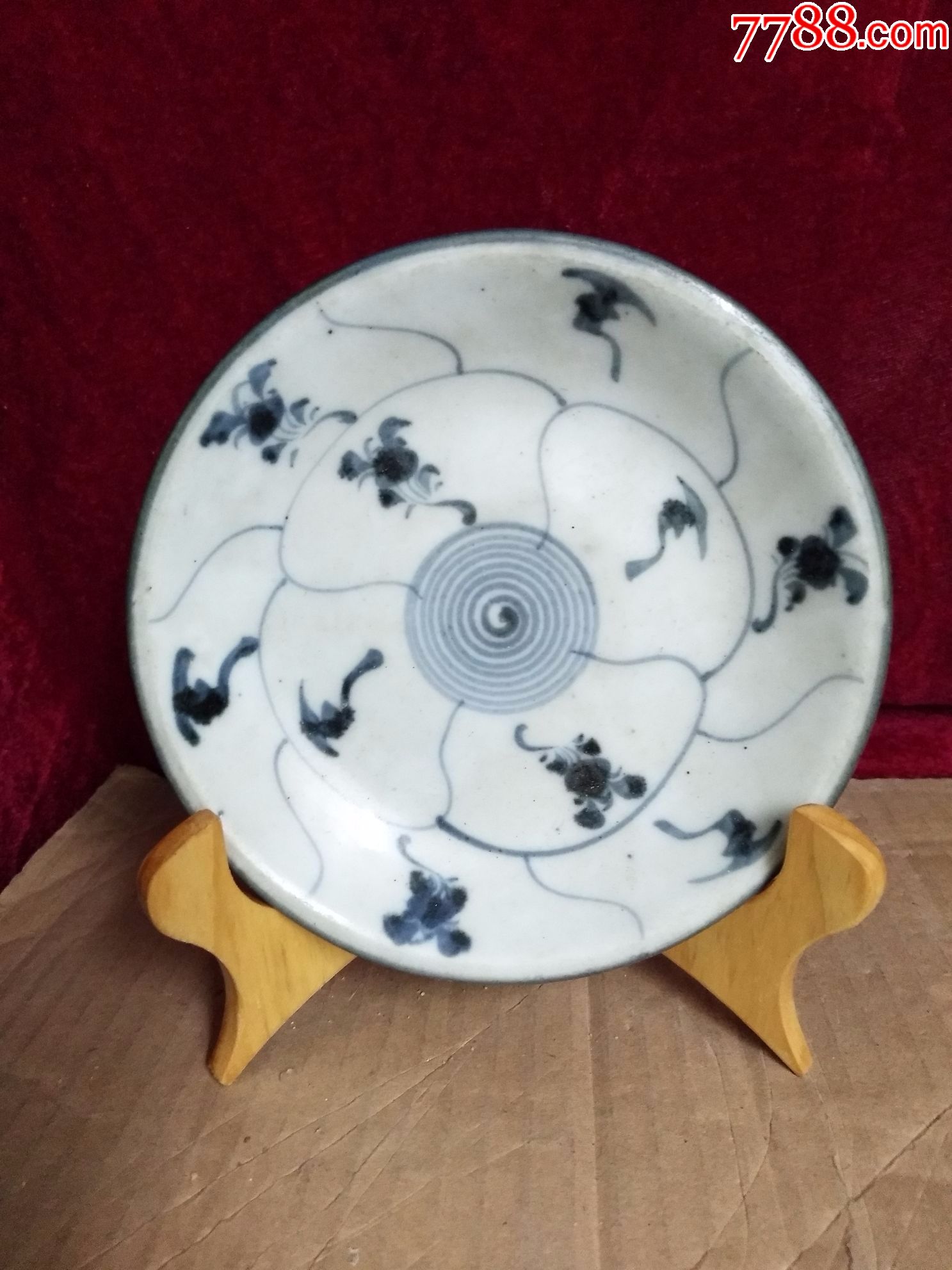 古董古玩瓷器民俗清朝乾隆老旧物件青花瓷小盘子碟子79lyc