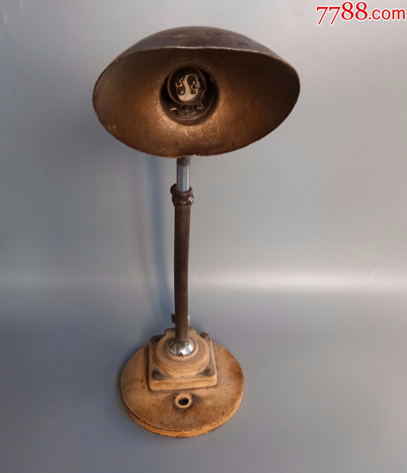 解放初期纯金属老台灯铝皮铁皮老物件