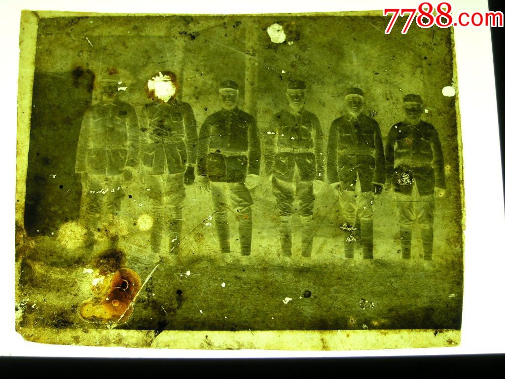抗战收藏1710民国中国远征军干部合影底片107cm云南史料