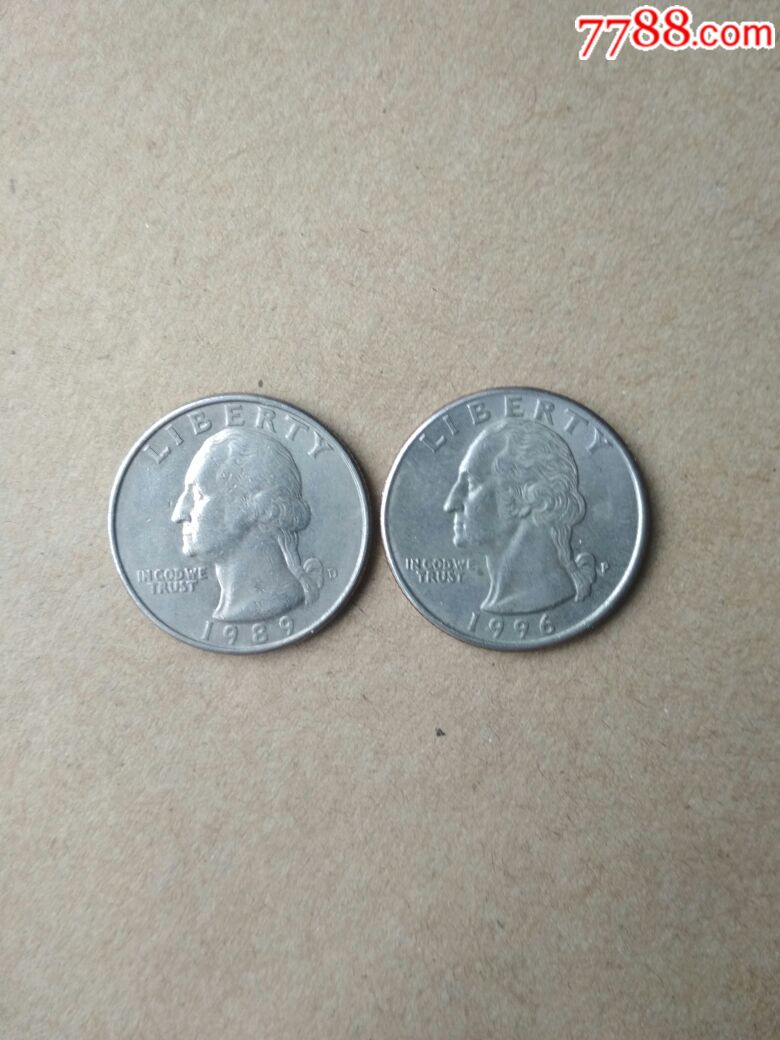 25美分华盛顿头像硬币2枚