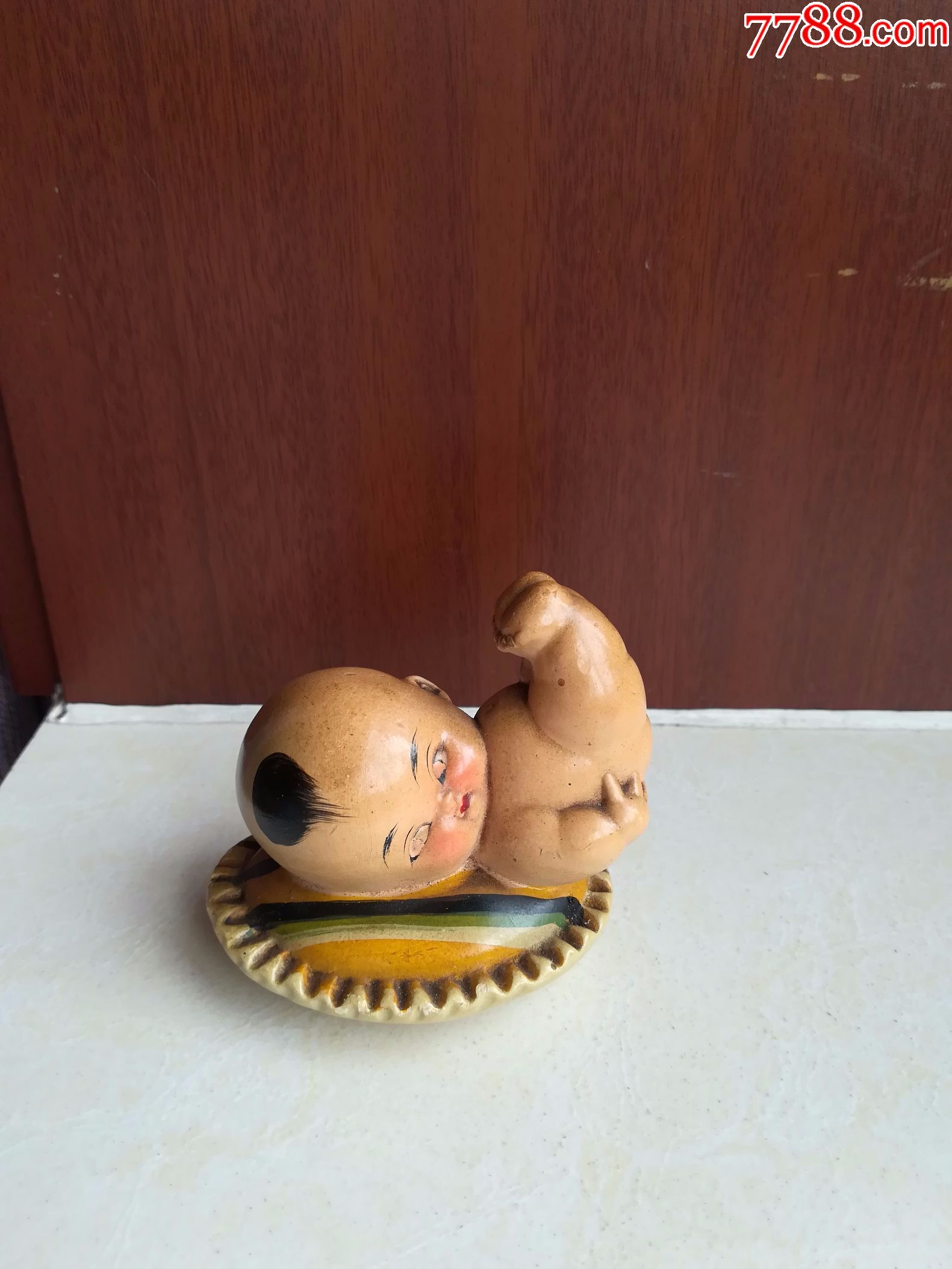 怀旧经典收藏五六十年代惠山可爱老泥人娃娃尺寸6*8