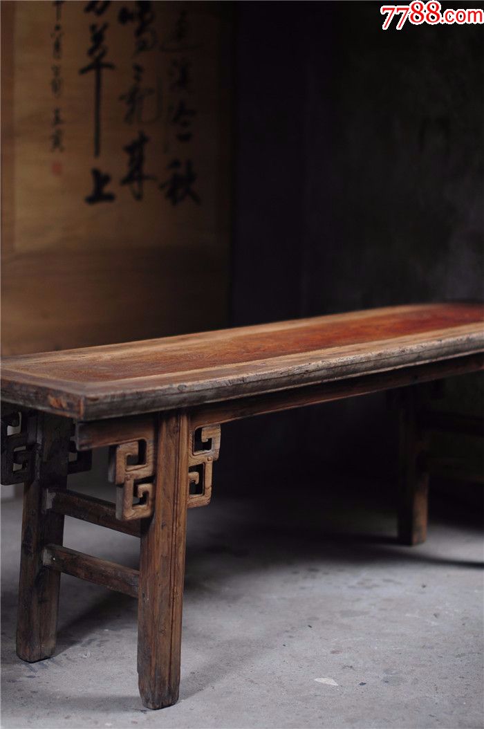中式明清古典家具古旧老春凳长城纹长凳长炕桌茶台长条凳
