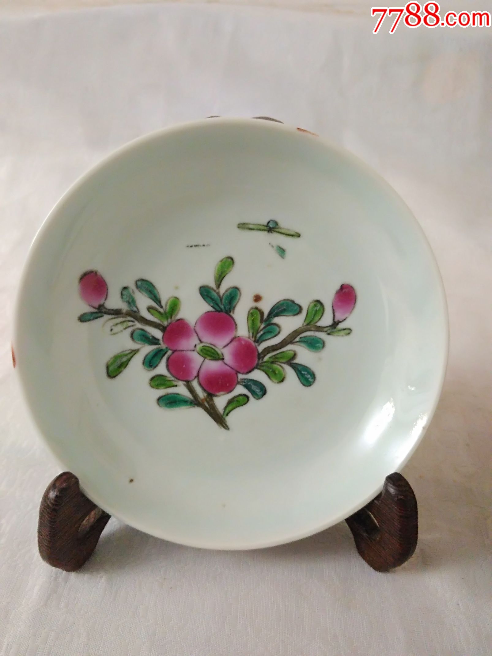 1694全品晚清民国花卉粉彩盘子2个