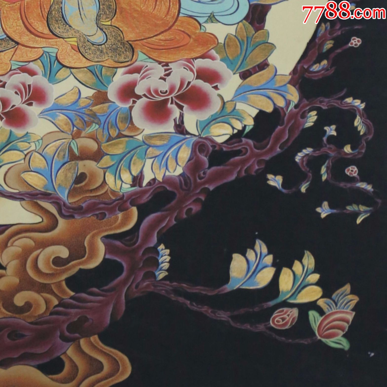 西藏丝绢布刺绣唐卡装饰画客厅现代中式民族风镇宅佛教玄关挂画