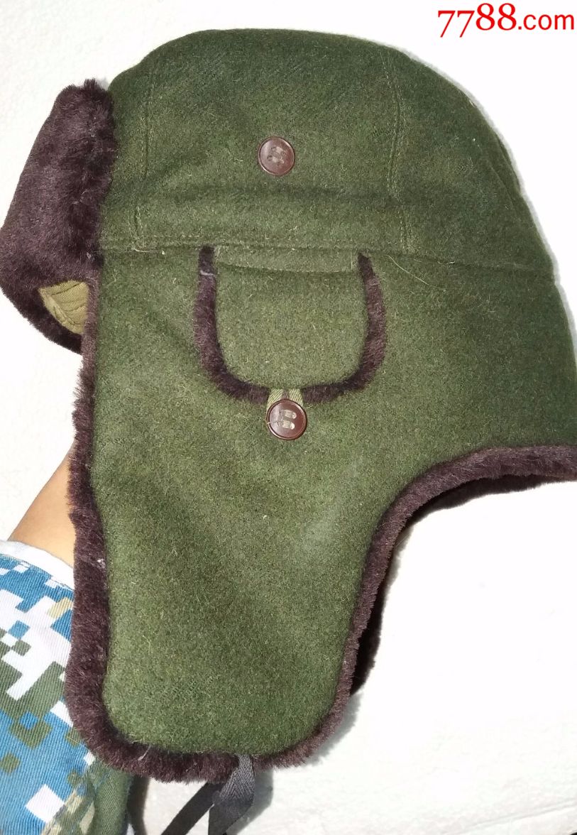 65式70年2号呢子面军绿棉帽