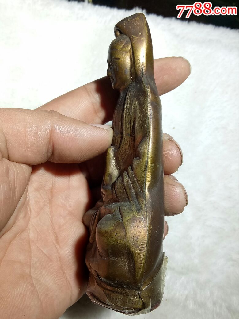 近代,工艺品铜观音合模佛像