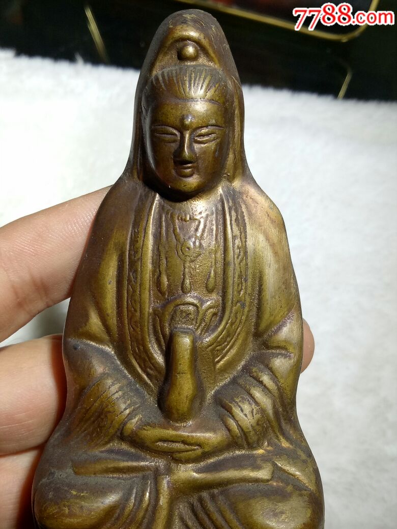 近代,工艺品铜观音合模佛像