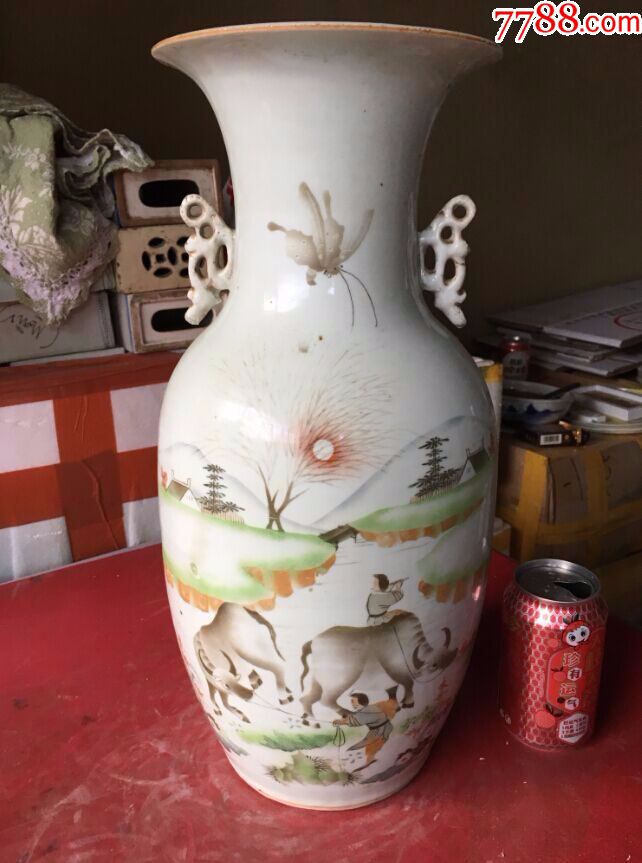 (东北小孙)民国1924年马庆云的斋馆庆云斋出品的刷花150件大瓶