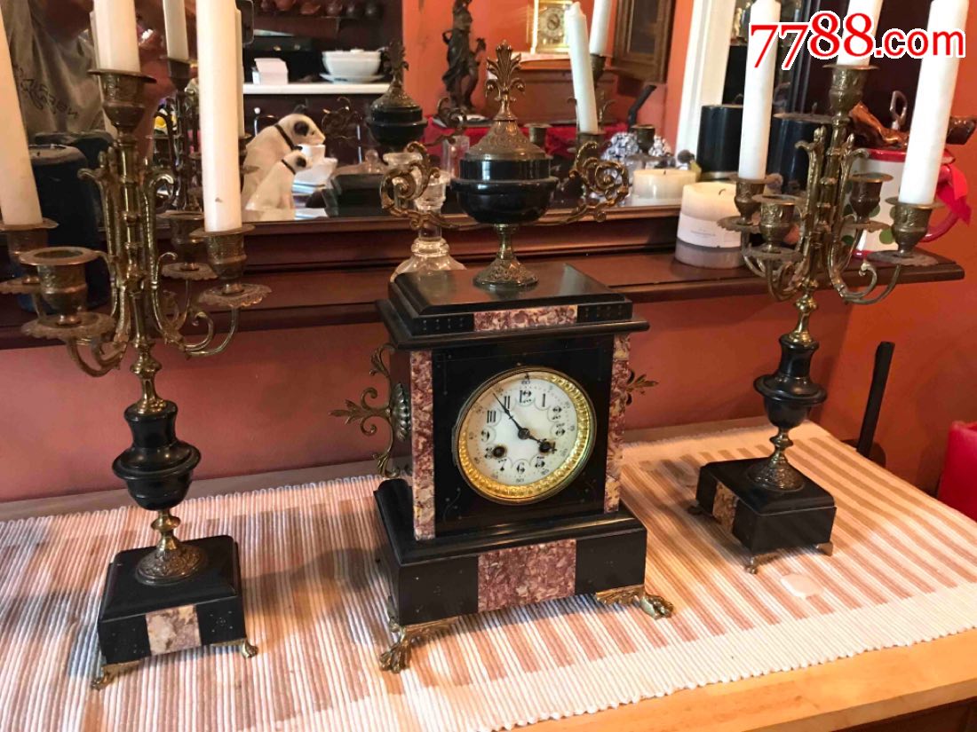 1878年法国JapyFreres三件套蜡台古钟-价格:1元-se54670459-座钟/落地钟-零售-7788收藏__收藏热线