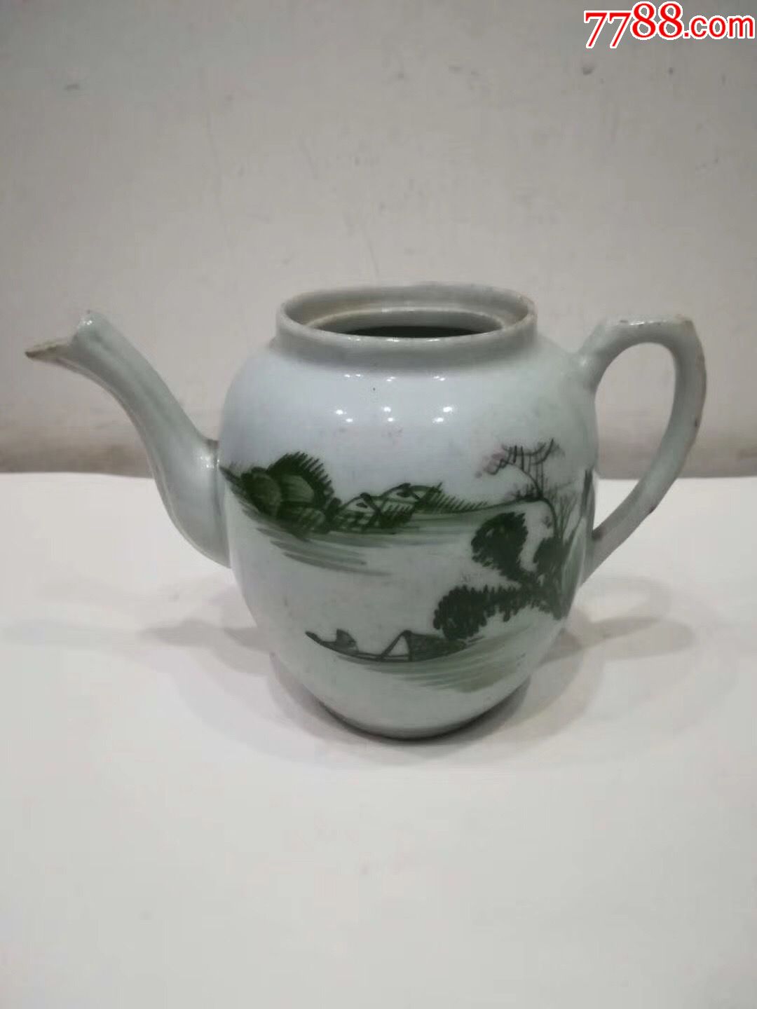 民国醴陵釉下彩山水茶壶