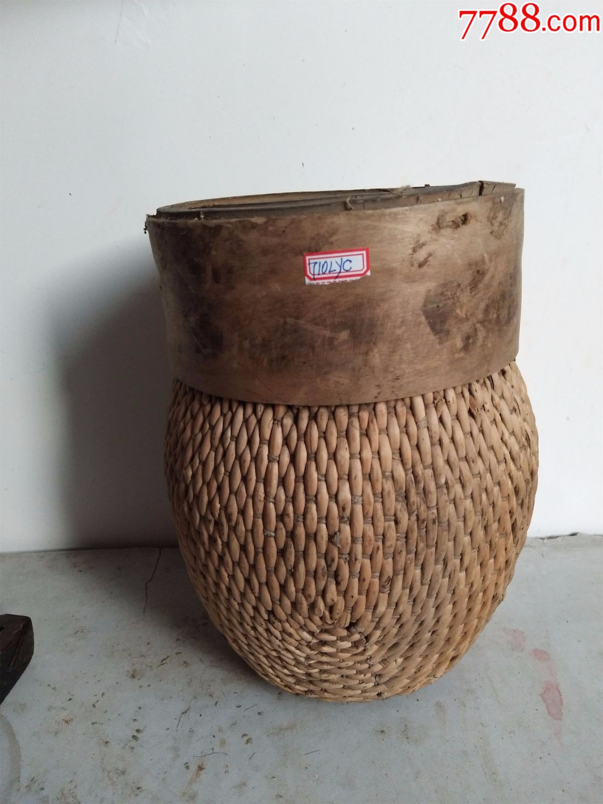 古董古玩瓷器民俗民国老旧物件柳编米斗量斗米升量升斗710lyc