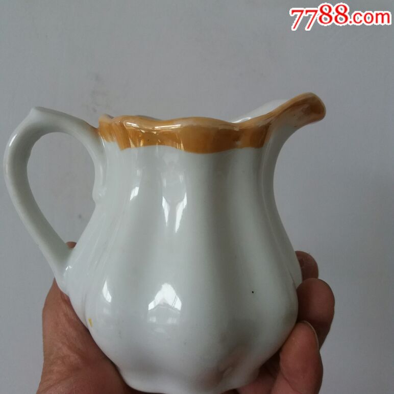 民国晚期建国初期粉彩双鹿漱口杯品相完整保真保老